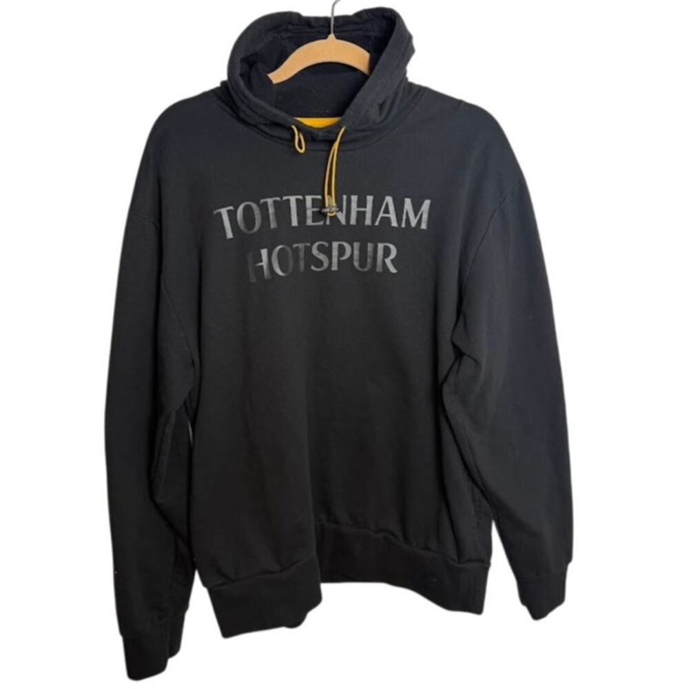 Tottenham Hotspur Football Club Sweatshirt THFC Black Mens Hoodie Size XL